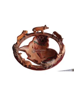 African Animal Wooden Plate