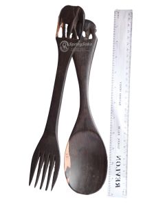 Salad Spoon Wooden Black